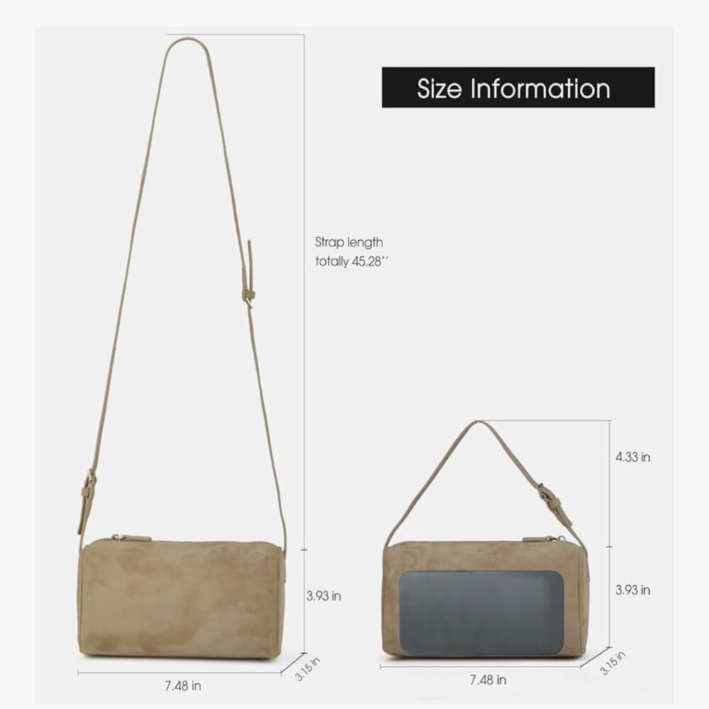 Donnain Premium Suede Leather Crossbody Bags for Women, Slouchy Suede